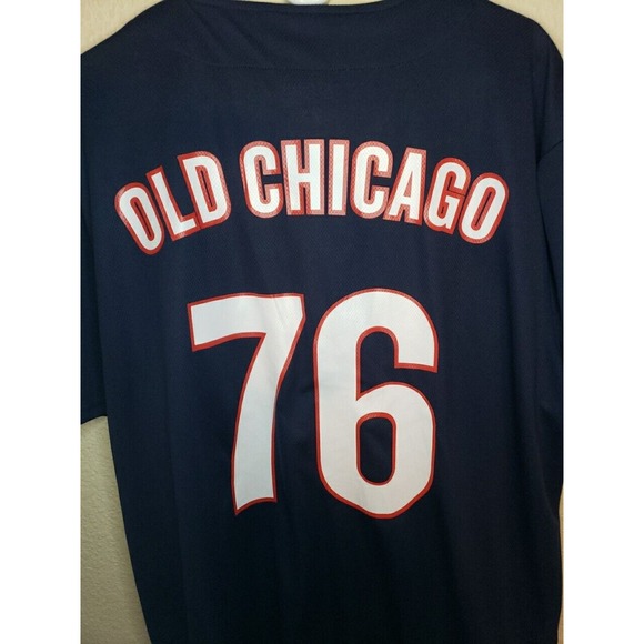 Old Chicago #76 SIZE 2X World Beer Tour Navy Blue Button Front Baseball Jersey - Picture 7 of 9